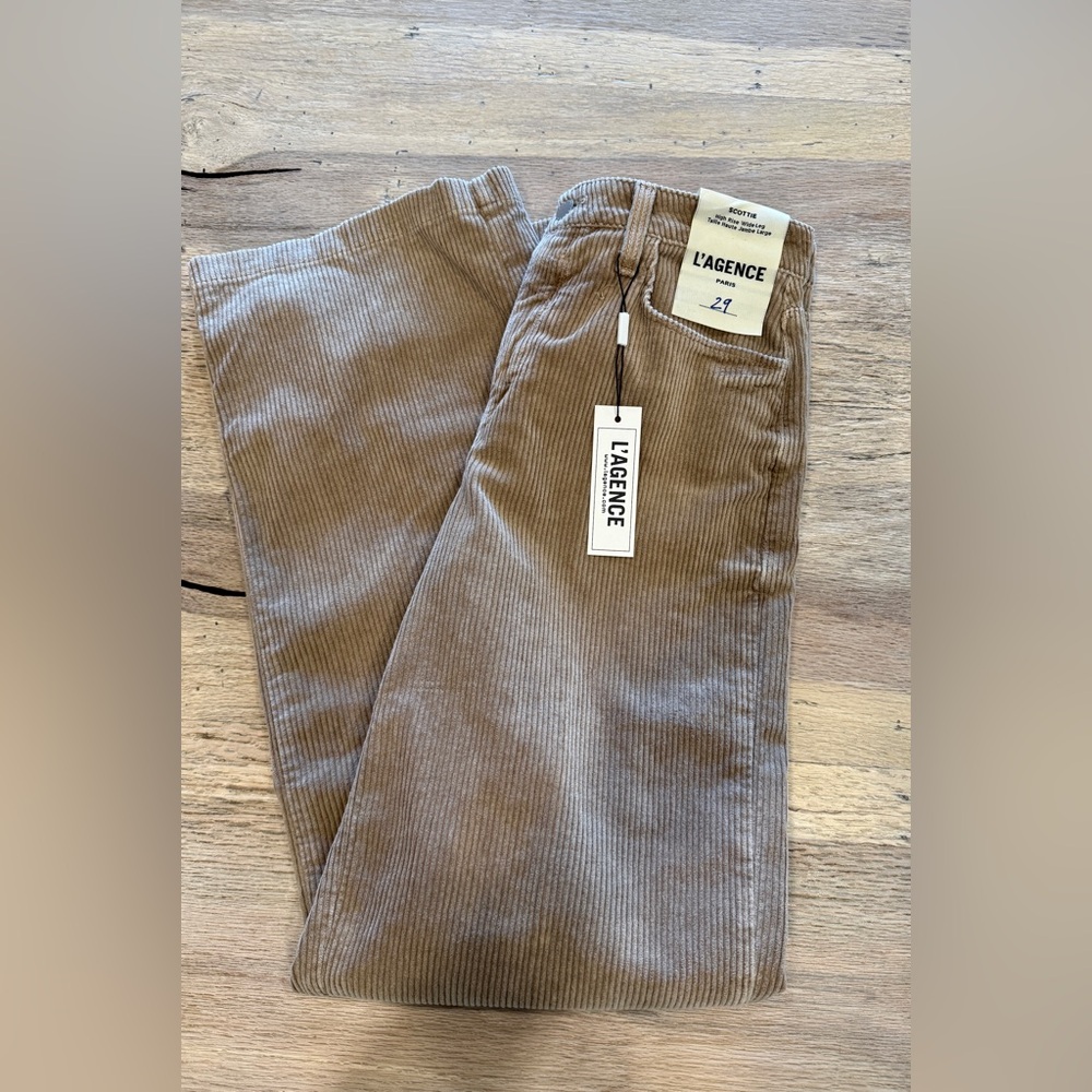 L'Agence Scottie corduroy wide-leg jeans NWT